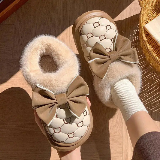 Cozy Bowknot Winter Boots